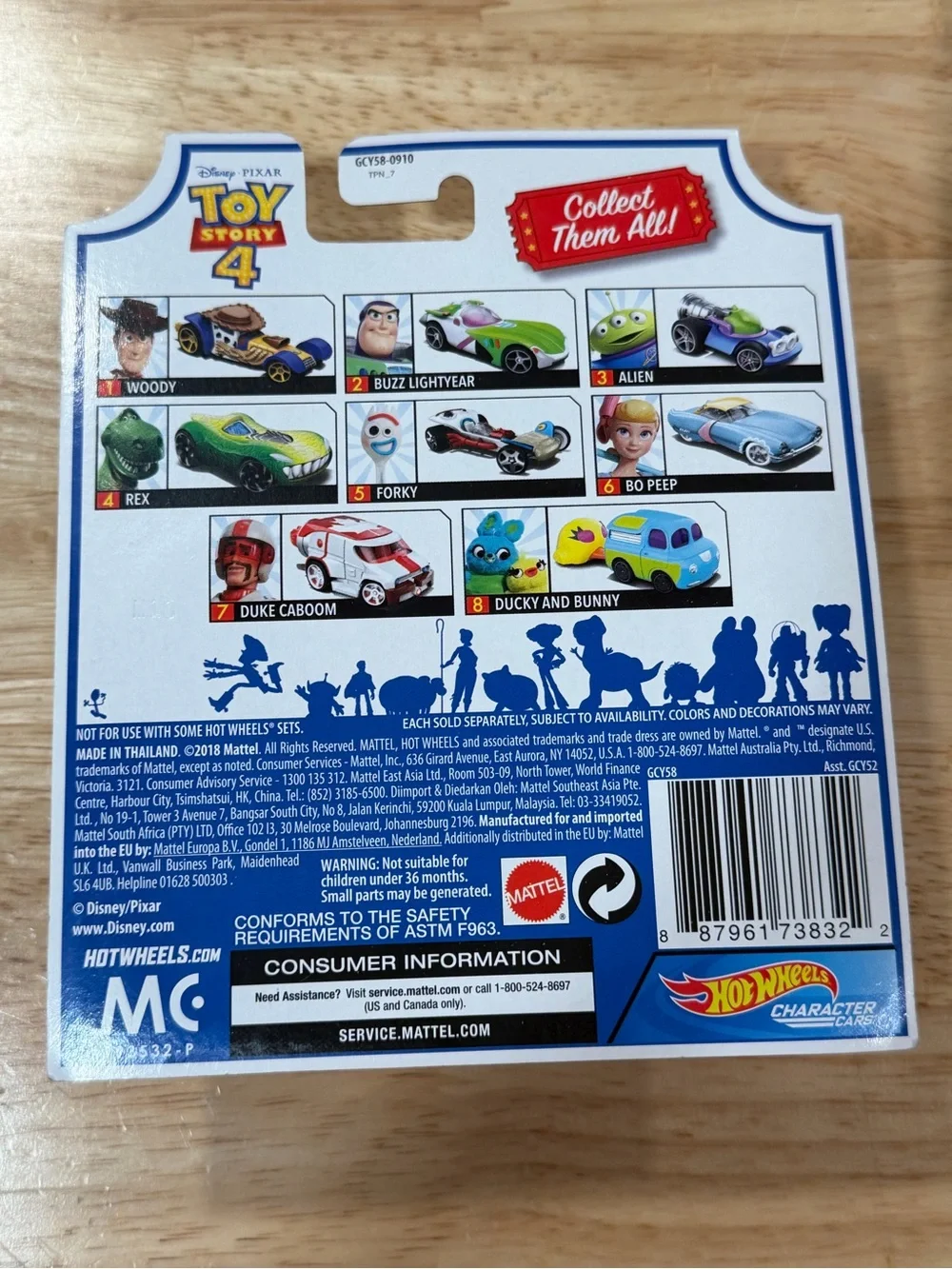 Toy Story 4 Hot Wheels Disney Pixar Bo Peep Character Car 1:64 Scale New Sealed